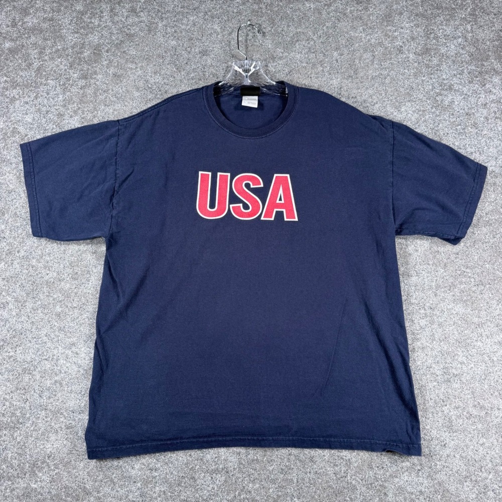 Ouray Sportswear Mens XL USA Graphic T Shirt Navy Blue Patriotic 100% Cotton